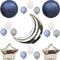 InBy 20pcs Silver Moon Balloon Party Decoration Kit, 36" Moon, 18" Star Foil Mylar, 12" Latex Balloons for Baby Shower