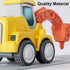 Bulldozer 3 4 5 6 7 D-KINGCHY Construction Vehicle Toys for Toddlers, Press and Go Excavator Drill Truck and Road