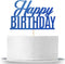 Blue Glitter Happy Birthday Cake Topper, Birthday Sign Cake Topper for Adults, Children, Teenagers, Anniversary Party