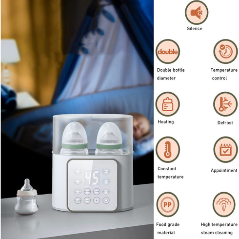 Formula9-in-1 Baby Bottle Warmer, Fast Baby Food Heater Defrost BPA-Free Warmer Accurate Temperature Control