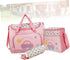 GLSTOY Set Large Capacity Tote Diaper Bag Changing Pad Bottle Holder Car Print