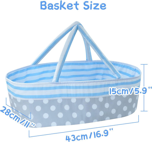 BABESIDE 8 Pcs Reborn Baby Doll Accessories with Bassinet - Outfit Accessories for 17-22 Inch Reborn Doll