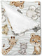 Safari Jungle African Animal Baby Blanket - Elephant Giraffe Lion Flannel Fleece, 30 x 40 for Boy Girl Gift