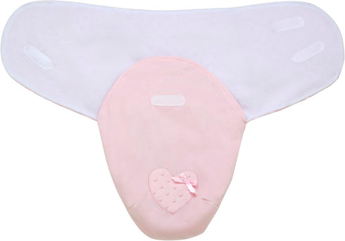 2 0-3M Ultra Soft Ply Plush Swaddle Blanket with Embroidery for Baby, Pink with Heart Embroidery