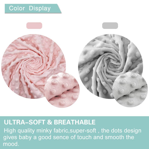 2Pack Set OWLOWLA Nursing Pillow Cover Grey&Pink Nursing Pillow Covers Breastfeeding Pillow Slipcover Fits Naked
