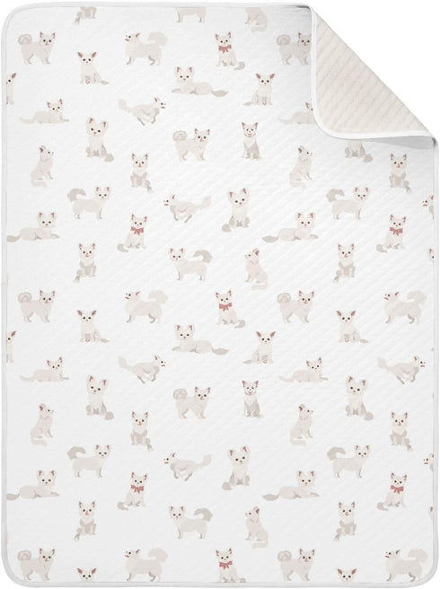 KICPOAY Dogs Cute Chihuahua Baby Swaddle Blanket for Boys and Girls, Muslin Baby