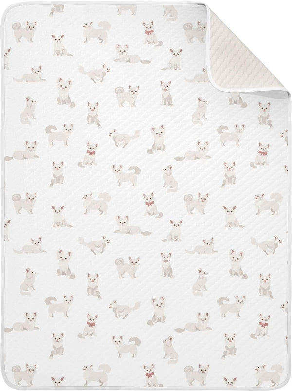 KICPOAY Dogs Cute Chihuahua Baby Swaddle Blanket for Boys and Girls, Muslin Baby