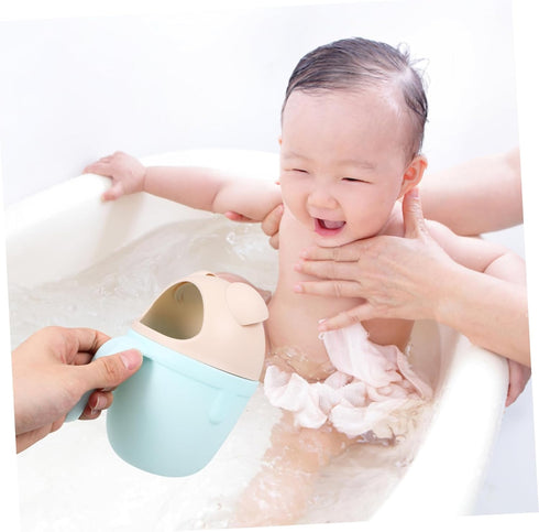 Toddmomy Cute Pig Bath Rinse Cup for Babies Thick Baby Shampoo Cup Handle Cartoon Bathing Spoon for Hair Washing