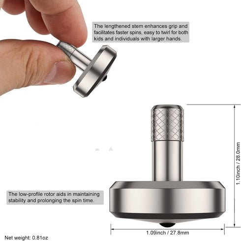 (4-7 DST-821 DjuiinoStar Premium Titanium Spinning Top: Lengthened Stem, Easy to Twirl, Decent Performance Minutes)