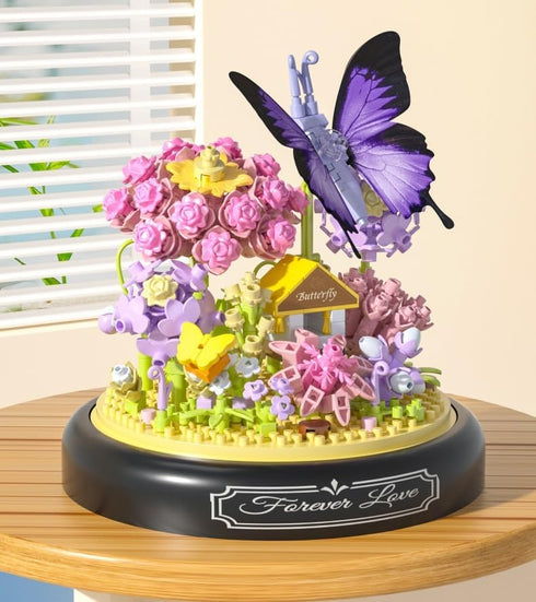 582 Sets, PCS Micro Brick Flower Butterfly Bouquet Building Animals Botanical Collection Blocks Model for Adult