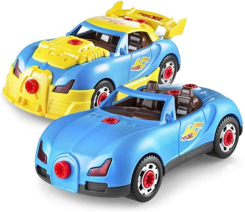 Play22 30 Pcs Take Apart Racing Car Set, Build Your Own Car with Drill, Engine Sounds & Lights, Ages 3+