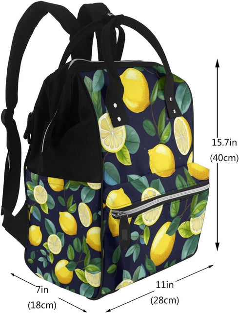 DWVTSLH Backpack Mummy Backpack Lemon fruit Diaper Bag Multifunction Nappy Bags Waterproof Large Capacity Travel
