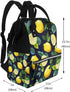 DWVTSLH Backpack Mummy Backpack Lemon fruit Diaper Bag Multifunction Nappy Bags Waterproof Large Capacity Travel