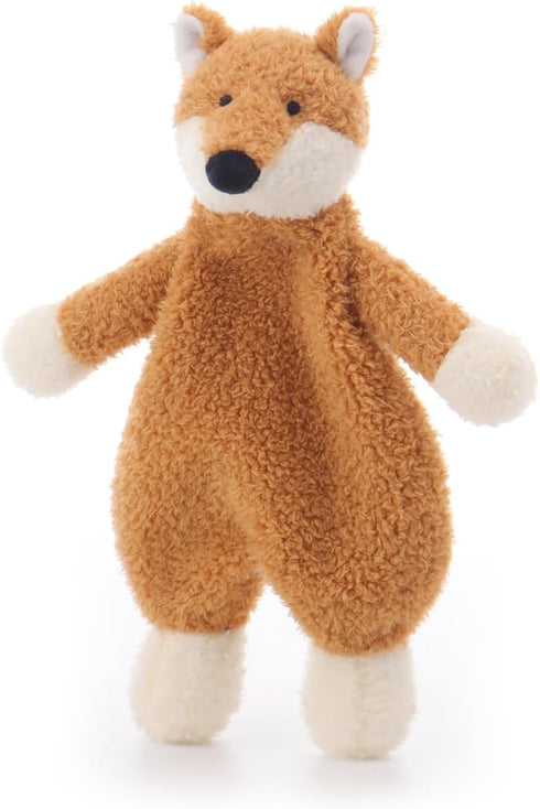 Apricot Lamb Stuffed Animals Security Blanket, Yellow Fox Infant Nursery Character Blanket, Luxury Snuggler Plush