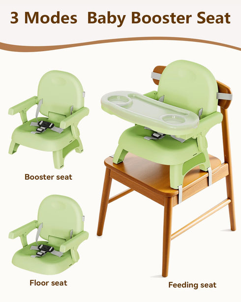 3-in-1 618M 30 lbs), Booster Seat for Kitchen Chair, Foldable & Portable Booster Seat with Tray, Extra Dishwasher-Safe