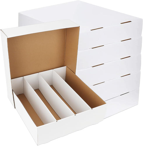 HIMOMO Collector Card Storage Box - 3120 Count for Trading Cards, White Sports Card Boxes (6 Set)