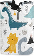 senya Large Storage Basket with Handles, Collapsible Organizer Bin for Nursery Clothes Toys, Dino Scandinavian Style
