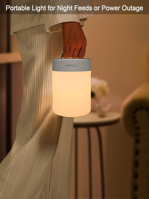 Baby Night Light, Portable Nursery Night Lamp for Kids Bedroom, Warm & Soft Bedside Lamp, Touch Control, Rechargeable,