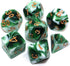 Polyhedral DND Dice Set - Green White RPG Dice for Dungeon and Dragons, D&D Pathfinder MTG Role Playing Games