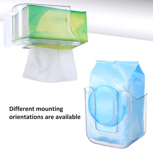 Bruislard Wipes Dispenser Flushable Wipes Holder for Bathroom Wipe Container Clear Wipe Dispenser Wall-Mounted Tissue