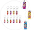 Toyvian 36pcs Key Chain Russian Doll Keychains Dolls Girls Russian Stacking Toys Miniature Babushka Doll Mobile Phone Charm Pendant Cute Keychain Toy for Kids Wooden Key Ring Ska Car Child