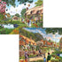 Bits and Pieces 4-in-1 Multi-Pack 500 Piece Jigsaw Puzzles for Adults - Village Life by Artist Steve Crisp, 16" x 20"