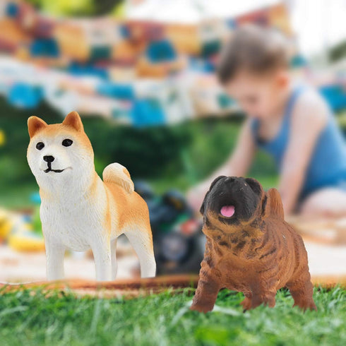 DINOBROS Dog Figurines Playset 8PCS Realistic Detailed Plastic Puppy Figures for Kids Cake Topper
