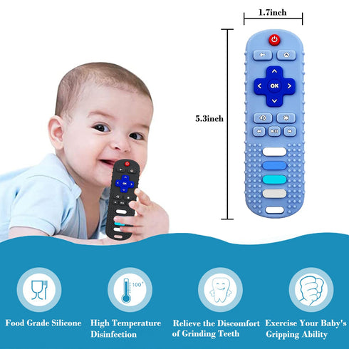 3-24 Baby Teether Toy, TV Remote Control Shape Teething Baby Toys for Infants, Baby Chew Remote Teether Toys for Babies
