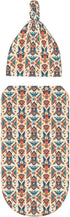 Sets Aztec Pattern Newborn Swaddle Blanket Hat Soft Baby Receiving Blankets Swaddle Sack for Baby Shower Infant Boy