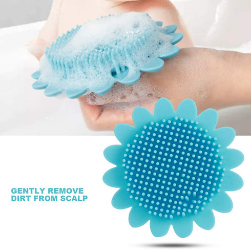 Baby Shampoo Brush Cleaning Hair Washing Brush, Soft Hair Bathing Brush, Newborn Hair Brush for Dry Skin Eczema (Blue)