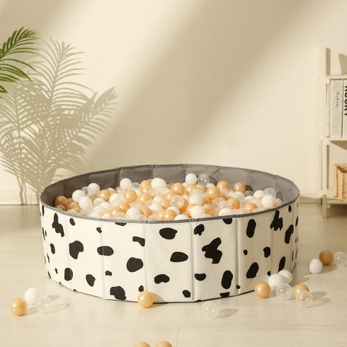 Cow Ball Pit for Toddlers 1-3, Kids Ball Pits Play Tent, Crawl Playpen Ball Pool Playhouse with Storage Bag for Boys