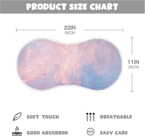 decor gift 4 Pack 22x11in Cotton Burp Cloths Soft and Absorbent? Blue Rose Marble Texture Chic Baby spit up Rags