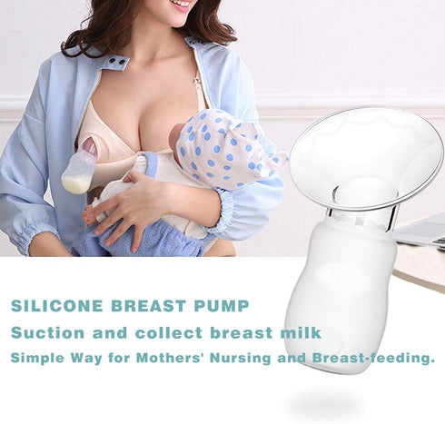 Wanateber 2 Pack 100% Silicone Manual Breast Pump with Protective Lid, Food Grade Silicone, Whole Shaped Technology