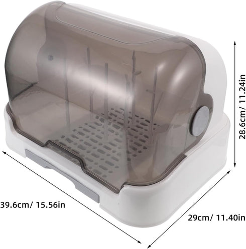 Countertop ibasenice Baby Bottle Storage Organizer: Covered Drying Rack - Large Capacity Bottle Holder - Nursery