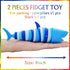 LUSTERMOON 2 Pieces Articulated Fidget Toy, Rainbow Caterpillar Toy Ocean Shark Decompression Toys, Stim Toy