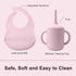 Set 14 6+ LITTLE RAWR Silicone Baby Feeding Pcs,Baby Led Weaning Supplies, Baby Spoons Suction Bowl Divided Plate Bib