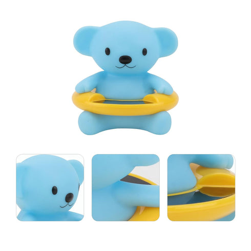 HAMPPLIES Bath Water Thermometer Bear Shaped Floating Thermometer for Safety Bath Temperature Monitoring Blue