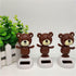 1Pc Brown Solar Dancing Bear Decor, Bobbling Head Bear, Solar Powered Dancing Figurine for Dashboard