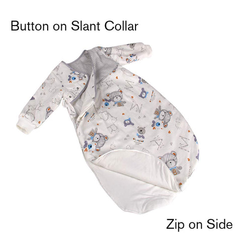 (3-12M) 2.5 Baby Sleeping Sack Long Sleeves Tog Warm Newborn Sleeping Bag with Arms Quilted Swaddle Wearable Blanket