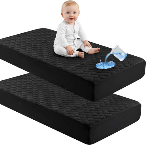 david's kids 2 Pack 52''x28'' Waterproof Crib Mattress Protector Pad Cover Stretch