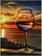 najiaxiaowu Adult Puzzles 1000 Pieces - DIY Sunset Sea Wine Glass Wooden Puzzles Children and Elderly Puzzles Modern