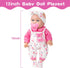 XFEYUE 12" Set,12 Inch 3+ Baby Doll with Pink Bowknot Clothing Realistic Baby Dolls with Clothes