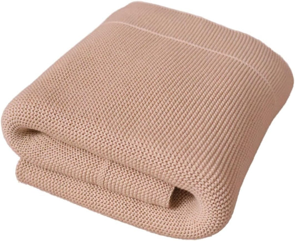 Denmark Knitted Baby Blankets, Soft 100% Organic Cotton, 30 x 40 inch, Blush