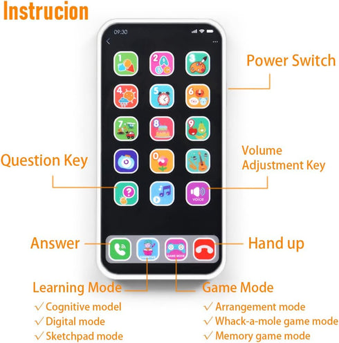 Baby Phone Toy for 1 Year Old Toddlers, Musical Cell Phone with Light and Sound for Pretend Play