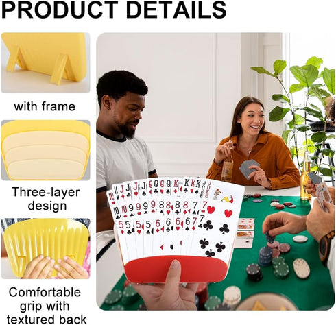 NEW NOAM 2pcs (Red&Yellow-05) Card Holders for Playing Cards with Tabletop Stand - Little Hands Card Holder for Kids