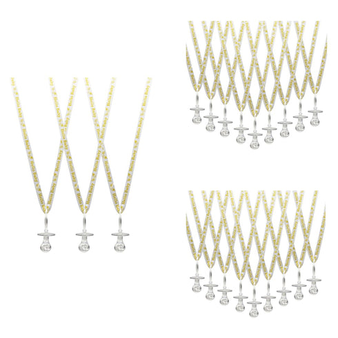 Lassos Boutique 36 Pieces Hello Baby Baby Shower Pacifiers Necklace Acrylic Baby Party Favors Charm Gender Neutral
