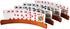 Yuanhe Wooden Playing Card Holders - Curved Card Game Tray Rack, Set of 4