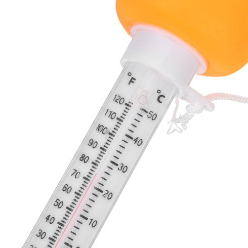 Swimming Floating Pool Thermometer Orange with Cartoon Design, Water Temperature Gauge for Bath, Hot Tub and Pool Use