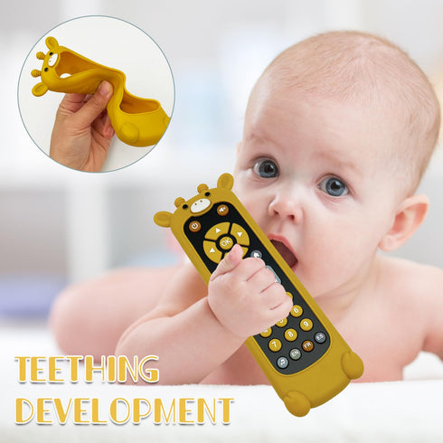 Soft Silicone Musical Teething Toys for Toddlers - Baby Remote Control Shape Molar Teether Gift