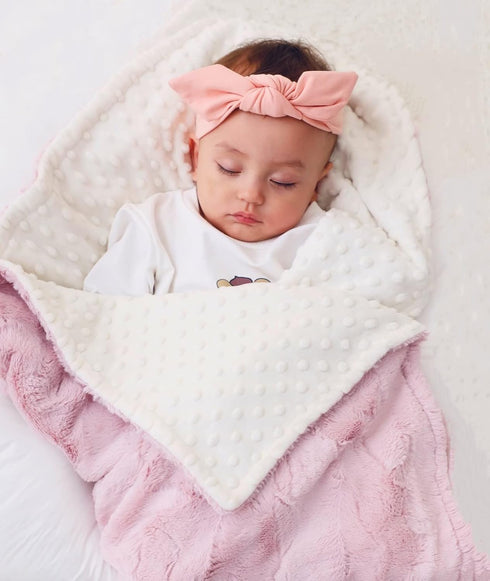 Cozy 50 60 inch) BUTTZO Baby Blanket for Boys Girls Toddlers, Fuzzy Soft Warm Minky Dot Receiving Blanket,Baby Newborn